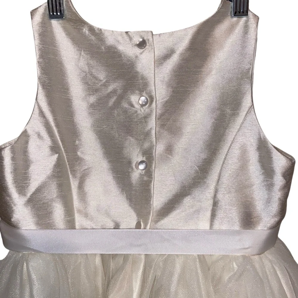 David’s Bridal Dress Girls Size 8 Ivory Wedding Communion Flower Girl Tulle NWT - Picture 4 of 11